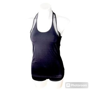 NWT Victoria Sport Black Mesh Racerback Tank Top XS / XP